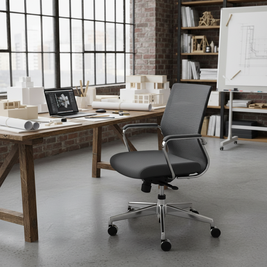 Grey Desk Chair For Architectural Design Studios