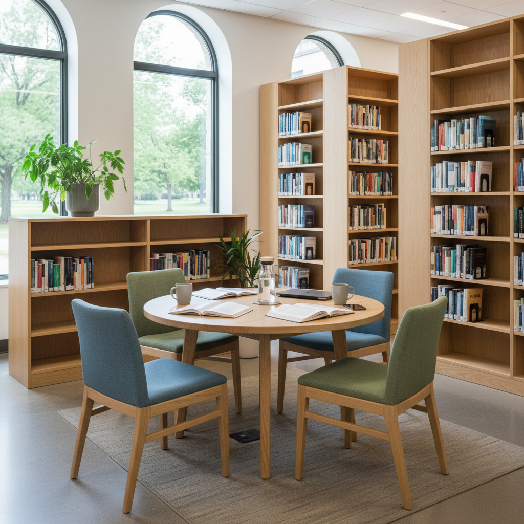 Small Conference Table For Library Study Zones
