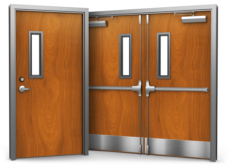Metal door construction detail