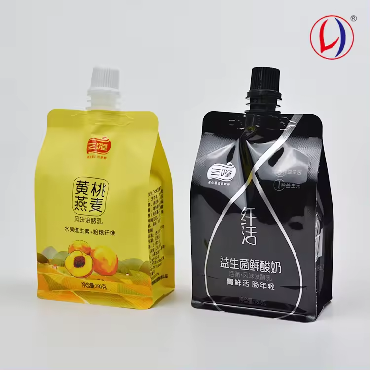 150ml 200ml Customized Size Portable Waterproof Moisture Proof Flat Bottom Spout Bag Package for Yogurt Drinks Juices Beverages (2)jfi