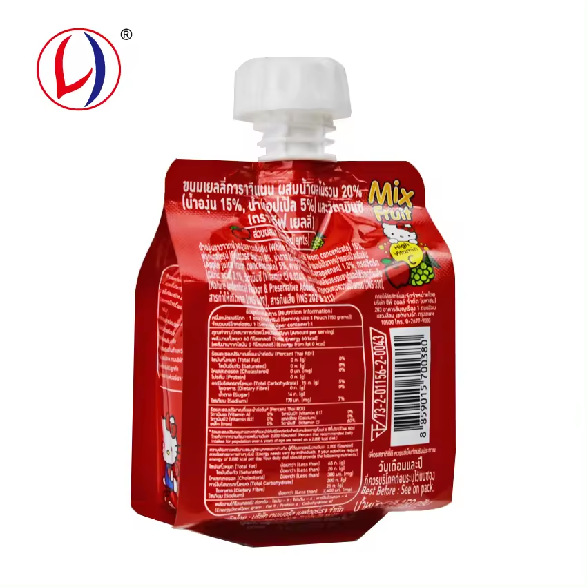 OEM Custom Package Factory 150ml Drinks Package BPA Free Freezable Pour Spout Bag Standup Pouch for Liquid (1 (3)41a