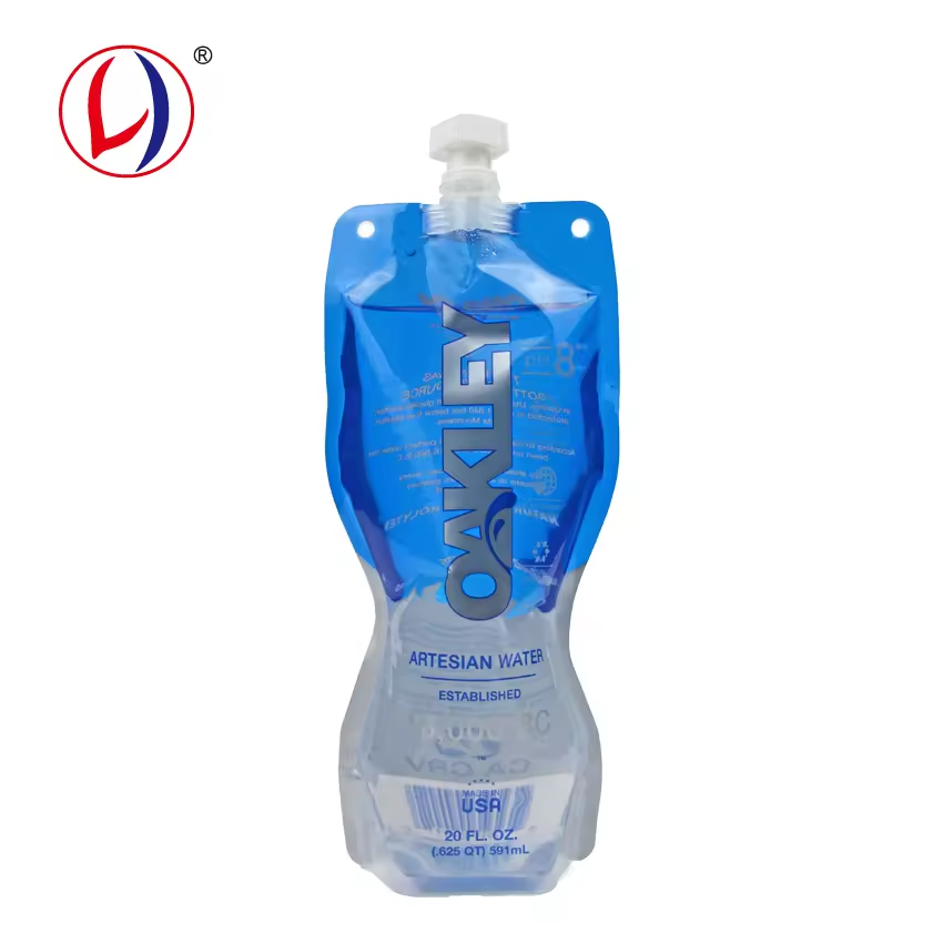 20FL OZ Plastic Stand Up Water Pouch with Square Cap (1)w59