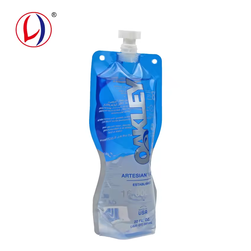 20FL OZ Plastic Stand Up Water Pouch with Square Cap (3)fhw