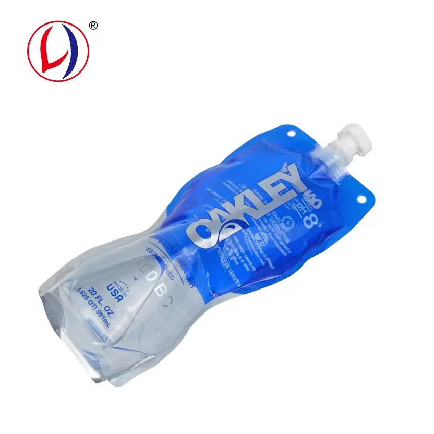 20FL OZ Plastic Stand Up Water Pouch with Square Cap (4)h75
