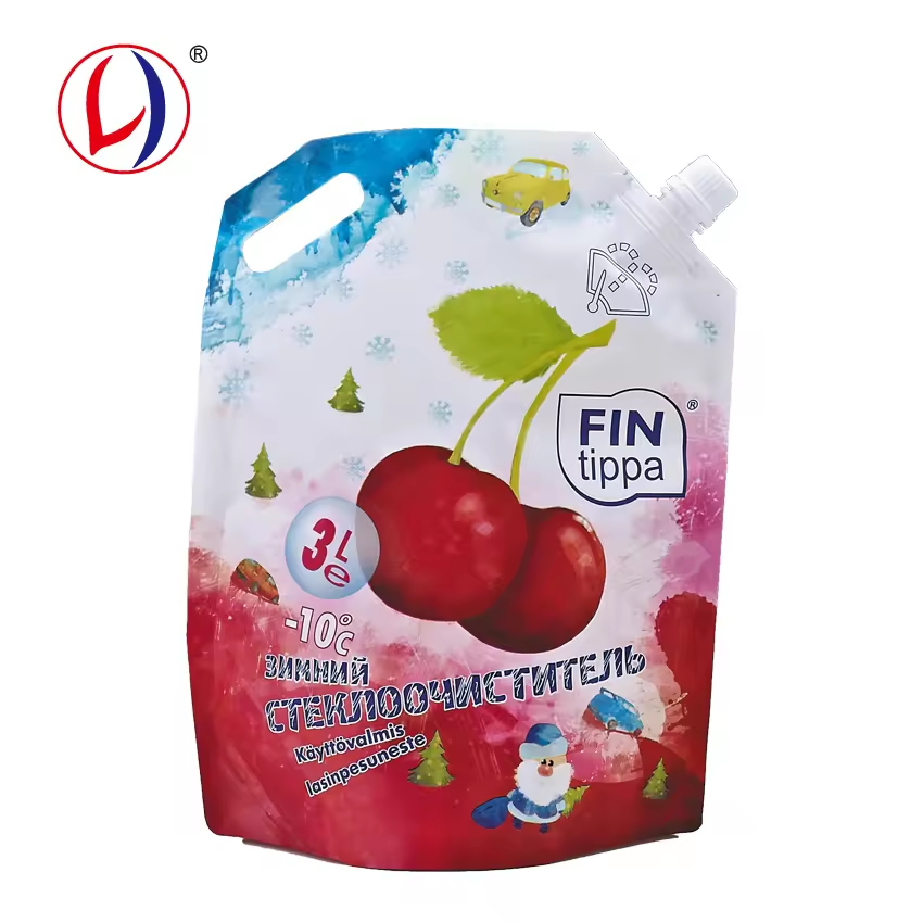 4L Hand Soap Liquid Detergent Packing Bag with Nuzzle and Handle Standing Up Pouch with Spout (2)gc0