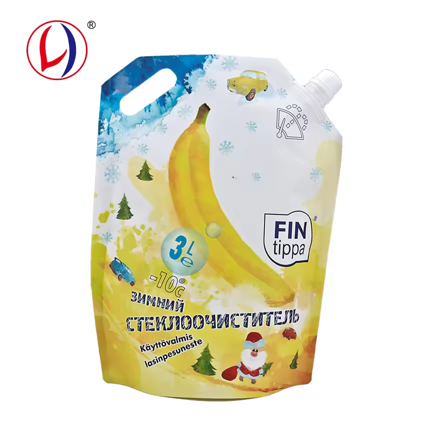 4L Hand Soap Liquid Detergent Packing Bag with Nuzzle and Handle Standing Up Pouch with Spout (3)6v9