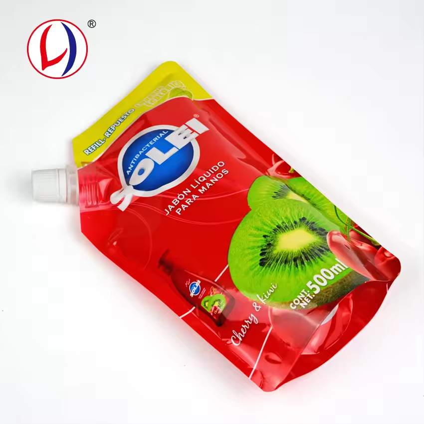 500ml Detergent Doypack Liquid Stand Up Pouch with Corner Spout (2)q4g