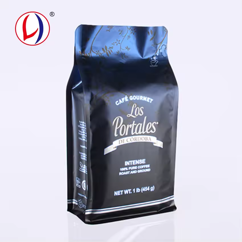 BRC Certified Factory Flat Bottom Pouch with Front Zipper and Valve Customized Printing Coffee Bag Packaging (2)k4p