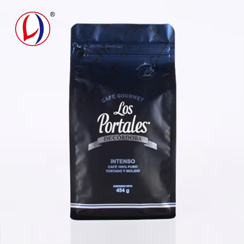 BRC Certified Factory Flat Bottom Pouch with Front Zipper and Valve Customized Printing Coffee Bag Packaging (4)ofv
