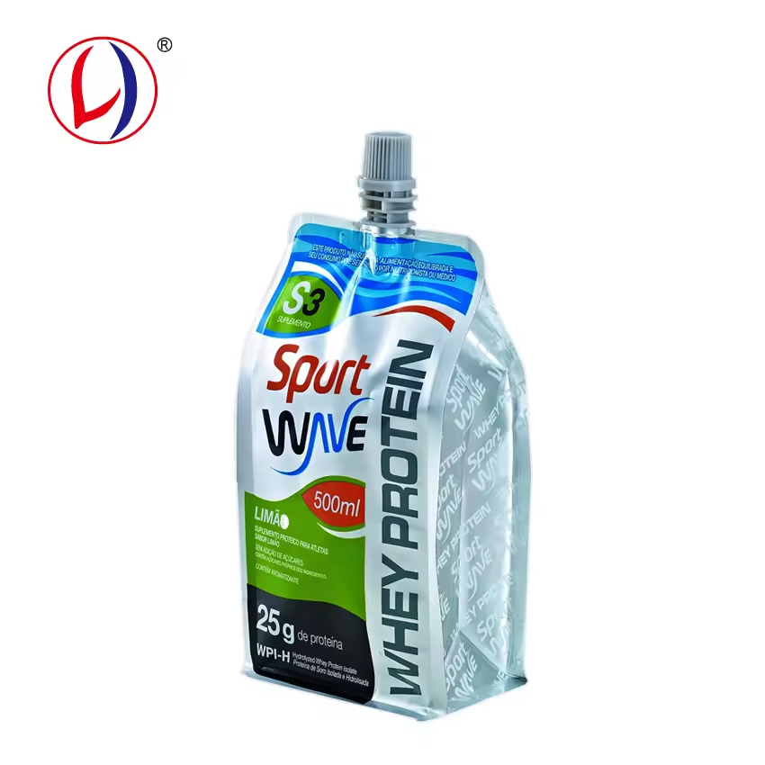 Custom Printing Leakproof Sport Drink Pouch Refillable Flat Bottom Bag Squeeze Bags (3)s4s