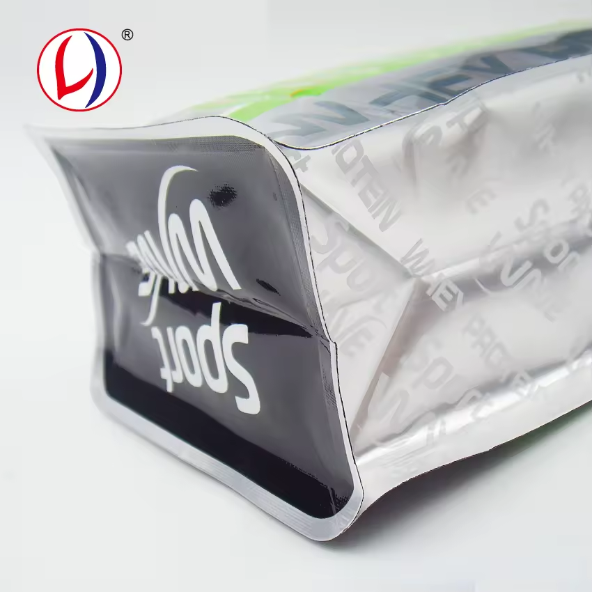 Custom Printing Leakproof Sport Drink Pouch Refillable Flat Bottom Bag Squeeze Bags (5)fhb