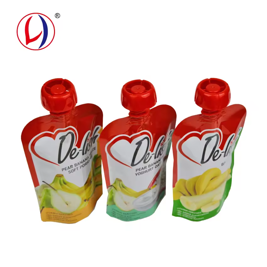 Customized Printed Hot Filling Spout Pouch Stand Up Pouch For Fruit Puree Baby Foods Drinks (1)nfp