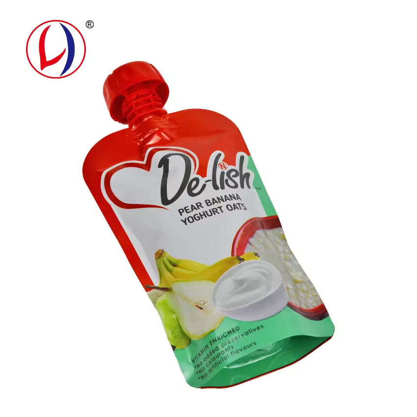 Customized Printed Hot Filling Spout Pouch Stand Up Pouch For Fruit Puree Baby Foods Drinks (4)cky