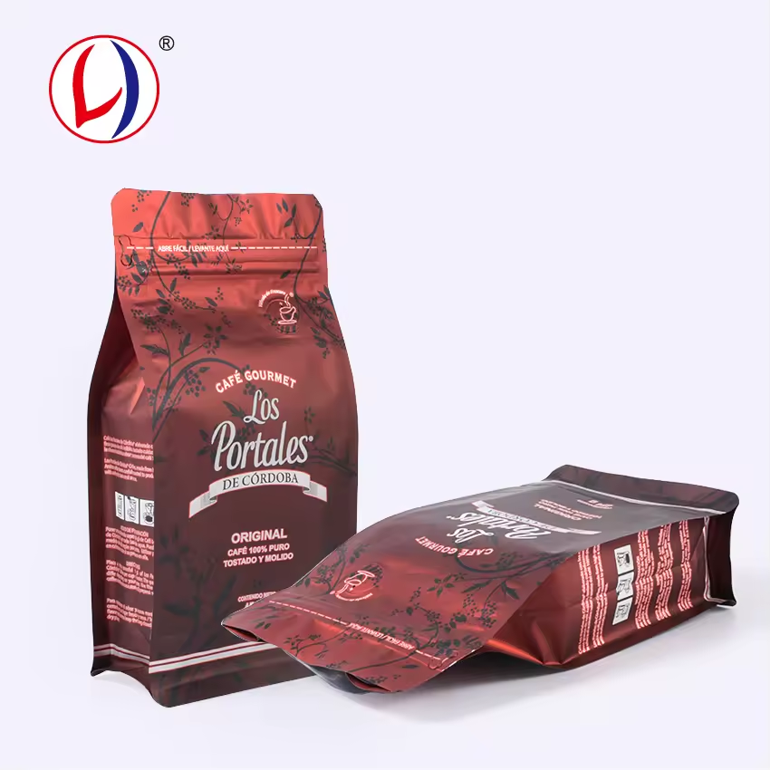 Customized Resealable Coffee Bag with Valve Flat Bottom Pouch with Zipper (1)xj9