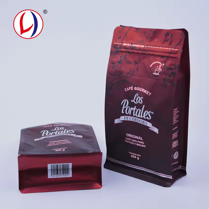 Customized Resealable Coffee Bag with Valve Flat Bottom Pouch with Zipper (2)ufx