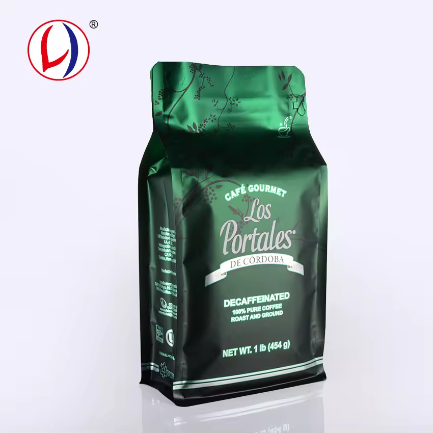 Customized Resealable Coffee Bag with Valve Flat Bottom Pouch with Zipper (5)byv