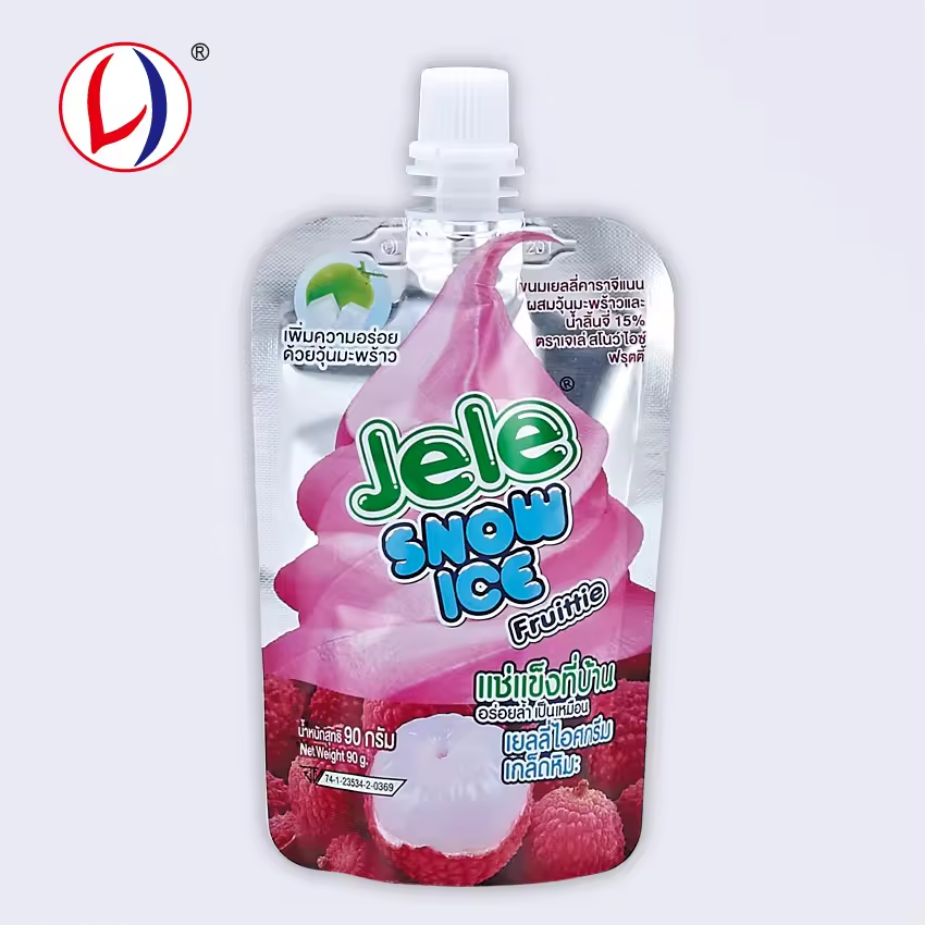 Drink Liquid Packaging Bag Custom Shaped Pouch With Spout (4)05y