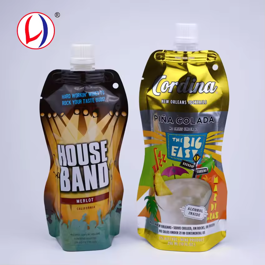 Logo Printing Spout Bag Cocktail Rum Vodka Alcohol Drink Pouch (6)3yd