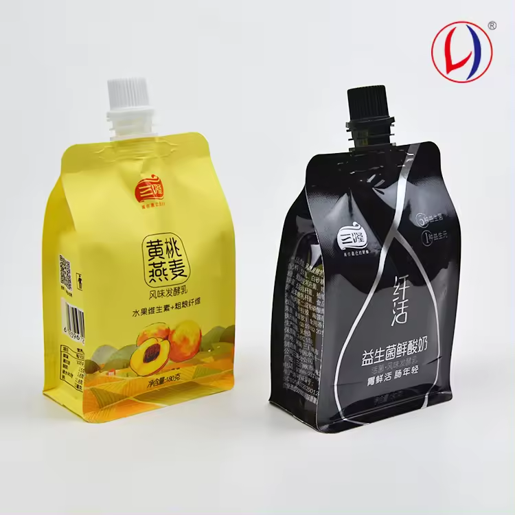 150ml 200ml Customized Size Portable Waterproof Moisture Proof Flat Bottom Spout Bag Package for Yogurt Drinks Juices Beverages