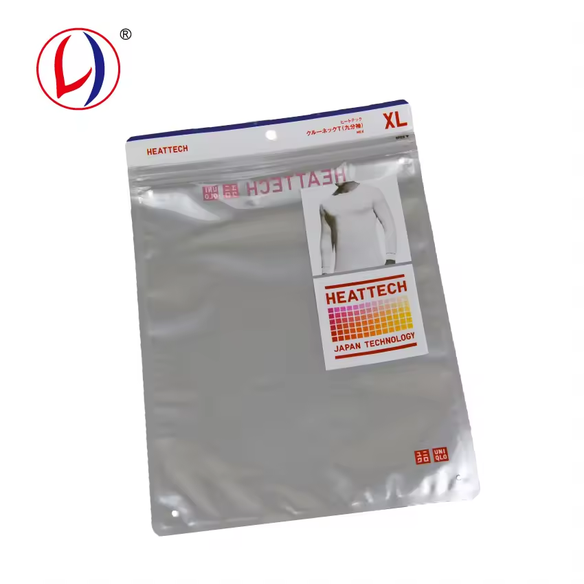 Zip Lock Packaging Bag with Print Transparent Plastic Clothes Baby Clothes Bag with Window Garment Packing Bag