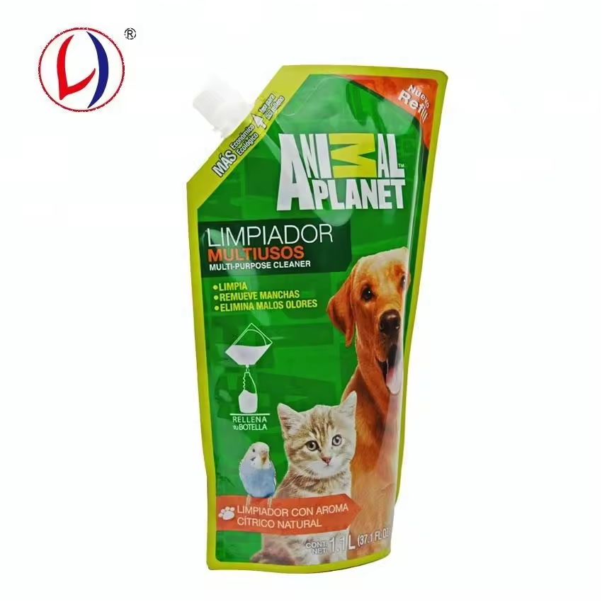 1.1L Standing Pouch with Spout for Pet Cleaning Pet Shampoo Packing Bag