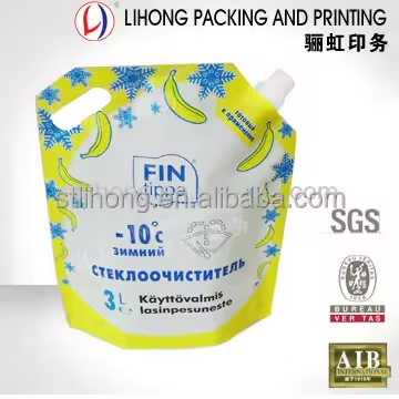 1.1L to 5L Windshield Washer Liquid / Detergent Stand Up Packaging Pouch