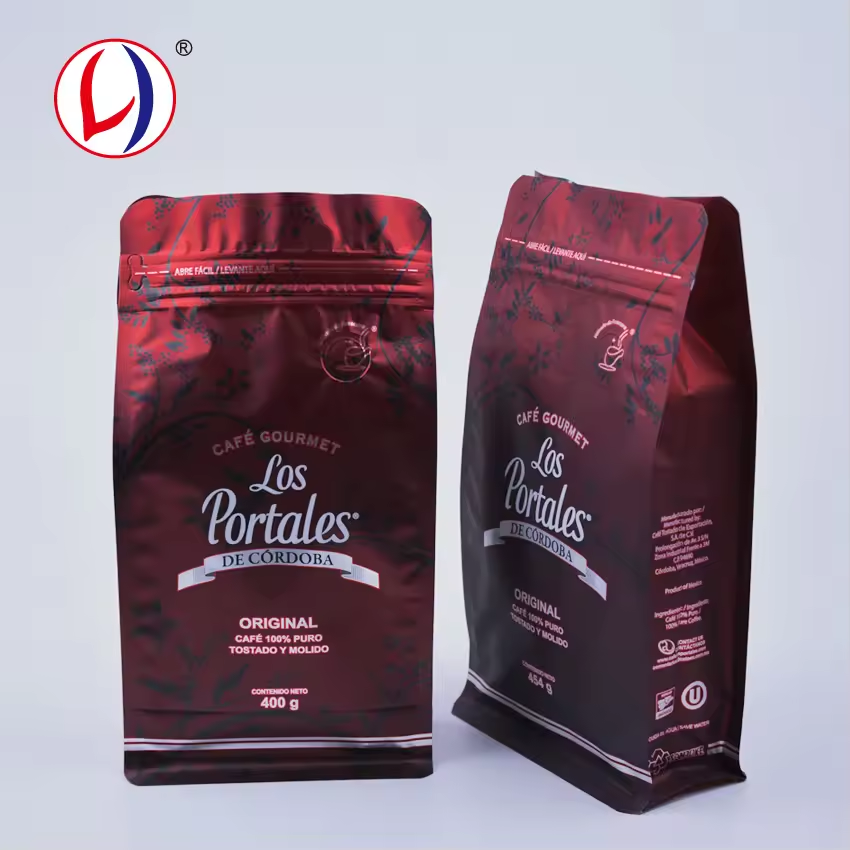 Resealable Ziplock Flat Bottom Coffee Bags Custom Printed For Wholesale