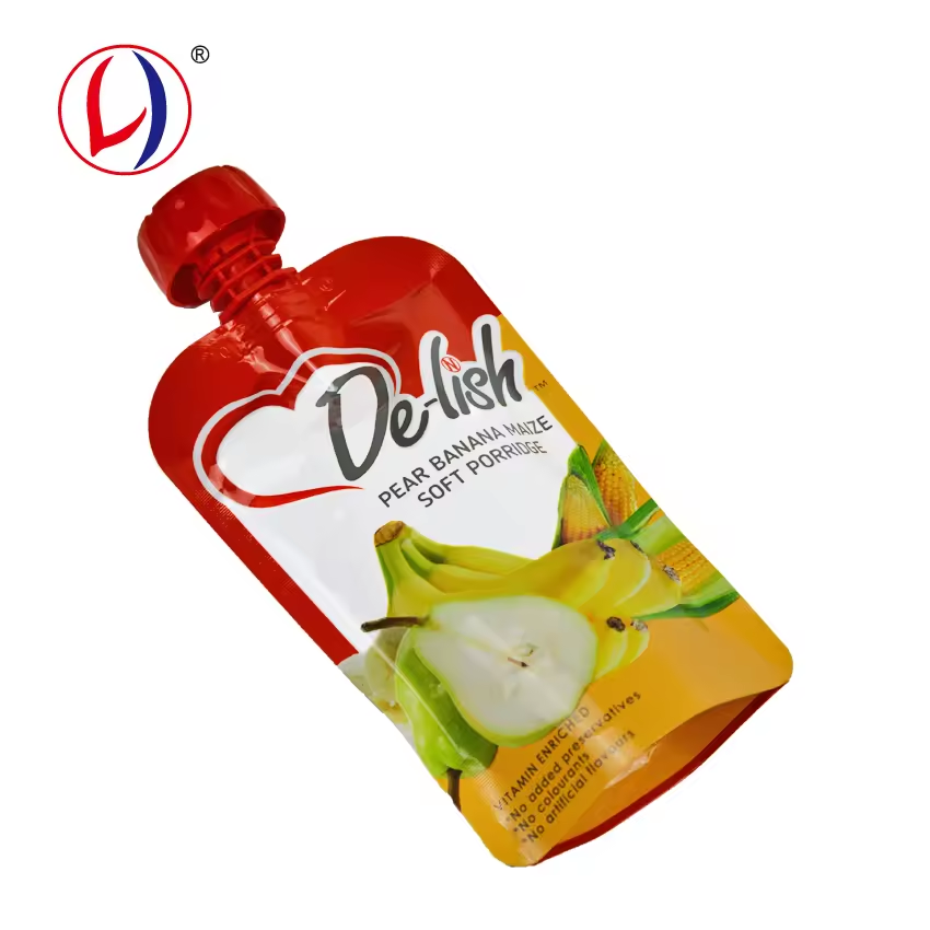 Customized Printed Hot Filling Spout Pouch Stand Up Pouch For Fruit Puree Baby Foods Drinks