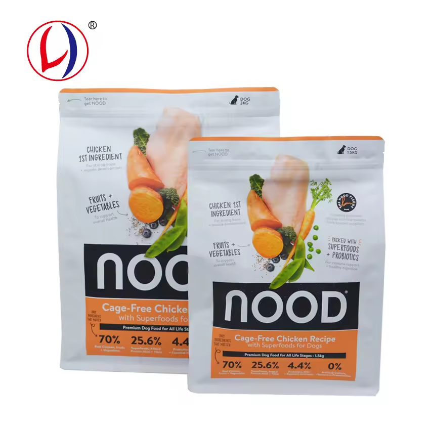 Dog Food Package Pouch Bag Box Pouch Style with Zipper New Style Square Bottom Package for Pet Foods