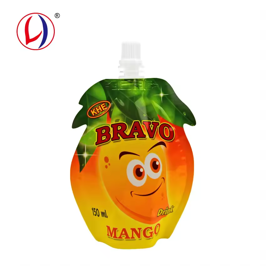 Drink Liquid Packaging Bag Custom Shaped Pouch With Spout