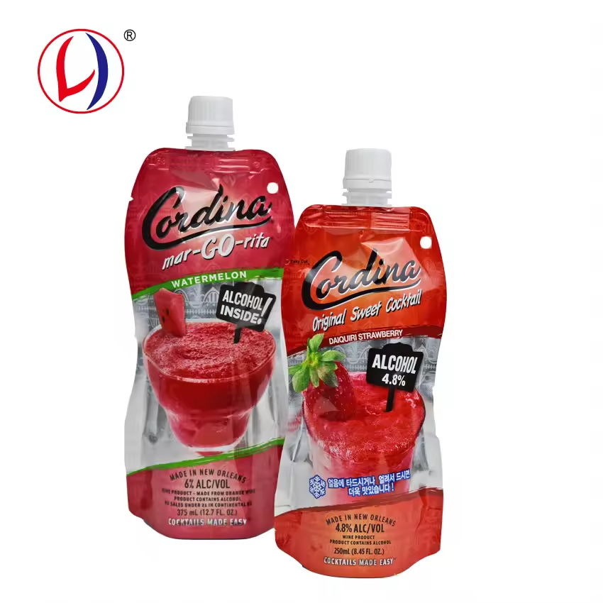 Logo Printing Spout Bag Cocktail Rum Vodka Alcohol Drink Pouch