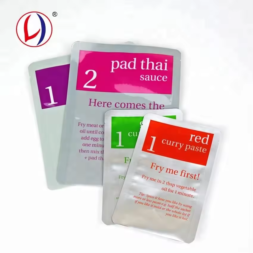 Sauce Packaging Condiment Packets With Tear Notch