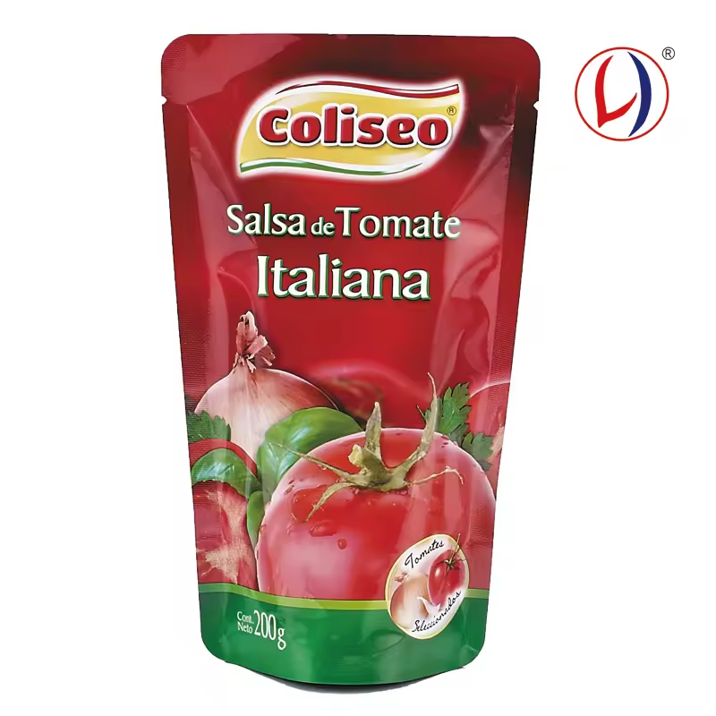 Package Supplier Tomato Paste Jam Chilli Sauce Package Bag Custom Printed Bags and Pouches 70g 210g 300g Doypack Sachet Package