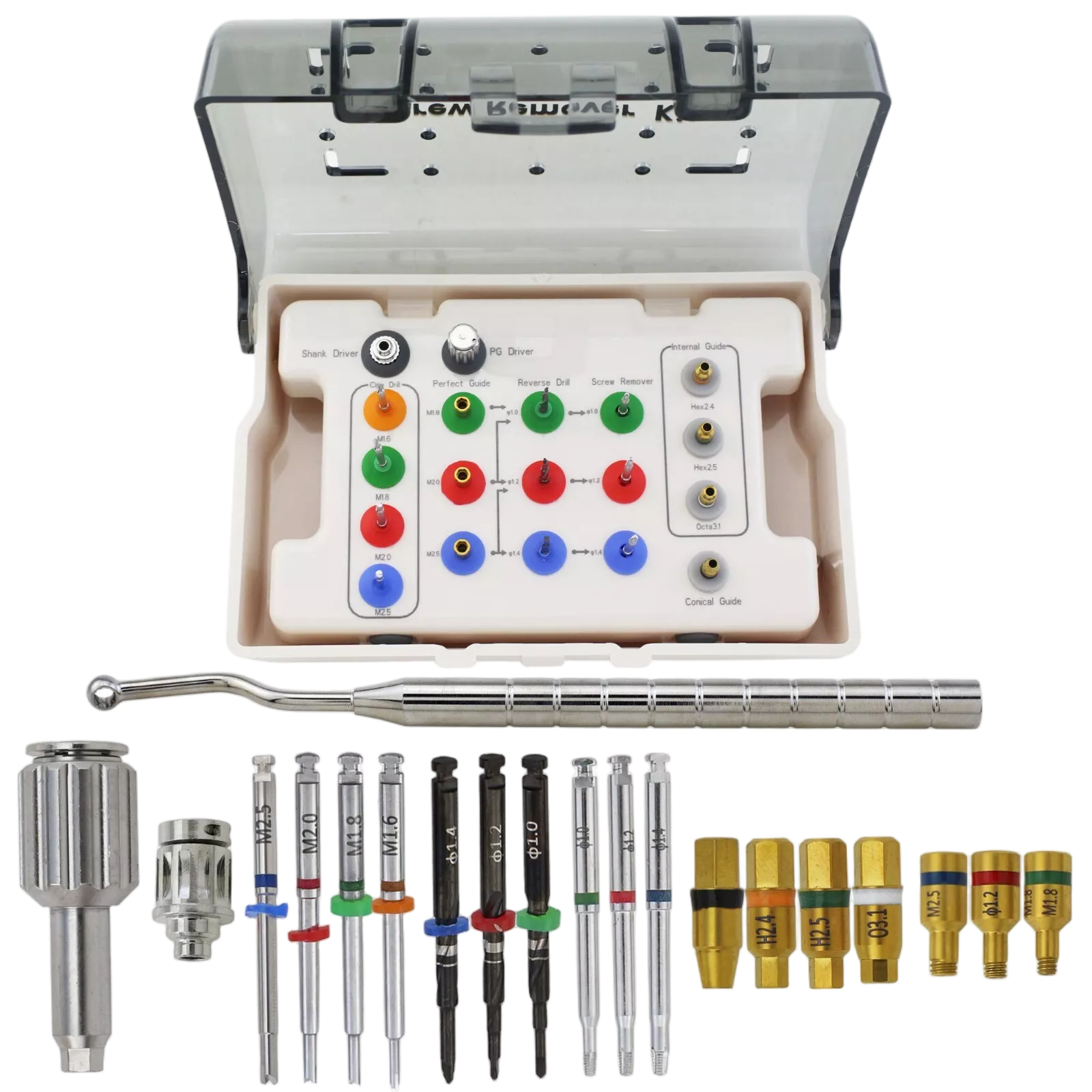 Dental Implant Screw Remover Kit Claw Reverse Drill Guide Driver NeoBiotech SR (1)