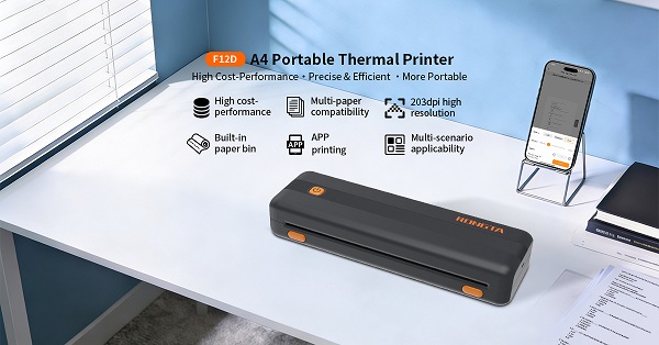 F12D A4 Portable Thermal Printer: A Wireless Printing Solution for Mobile Office and Home Education
