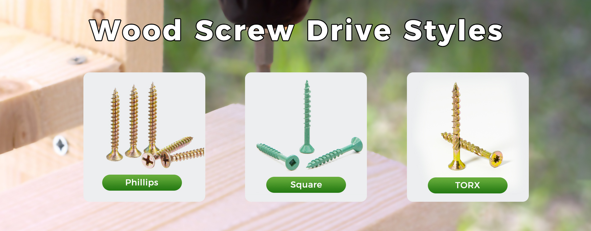 Wood Screw Drive Styles