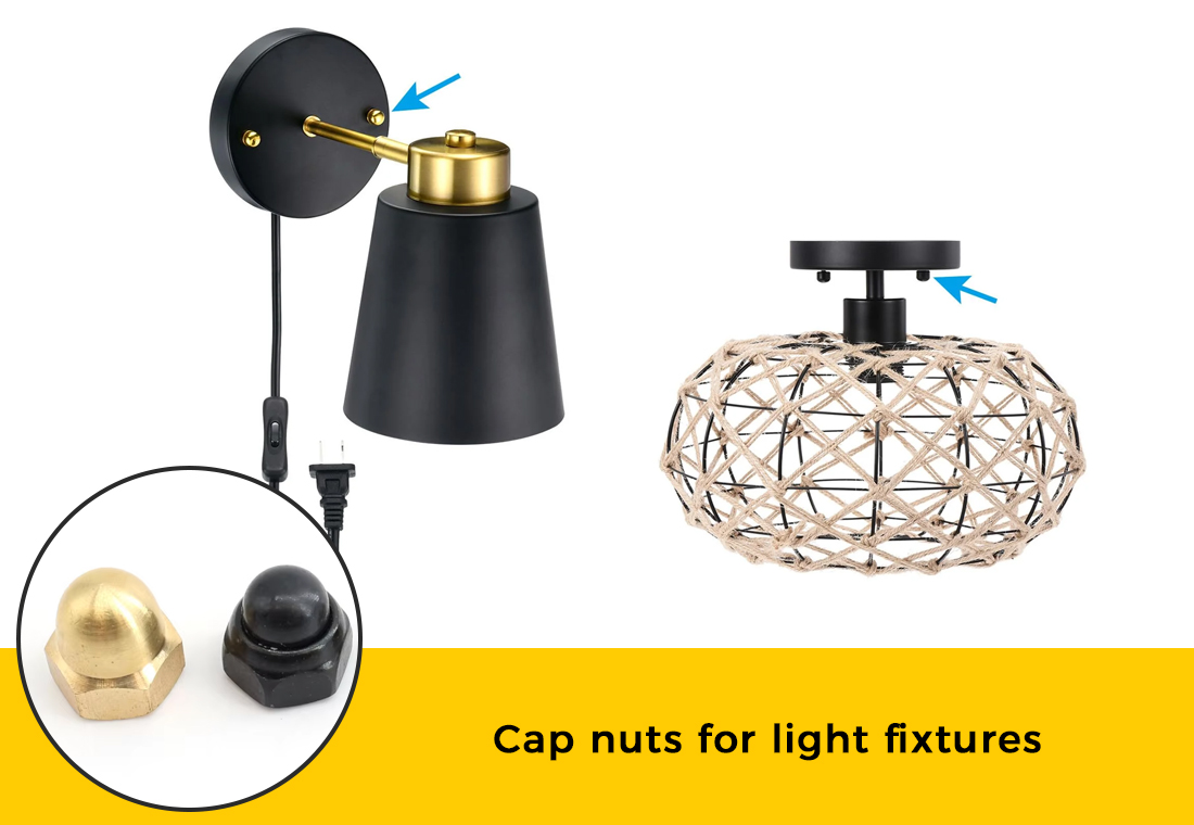cap nuts for light fixtures