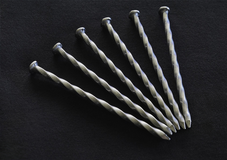 concentric ring and helical nail shanks