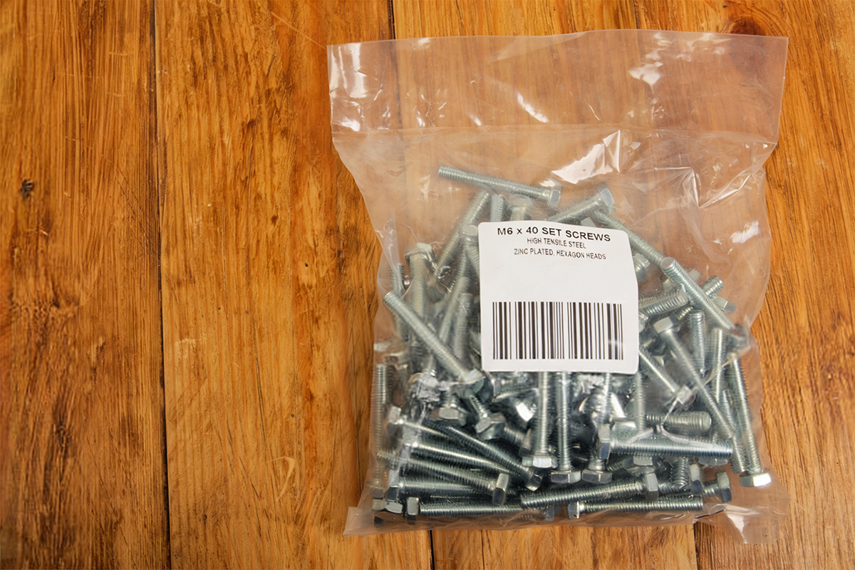 Labeled poly bags with barcodes