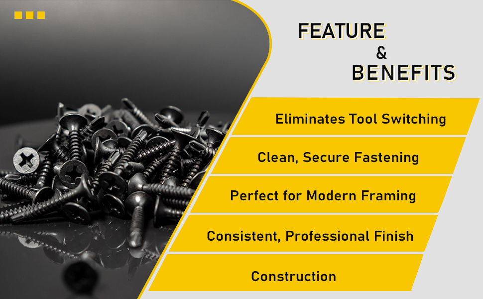 Bugle head self drilling screw of Feature & Benefits