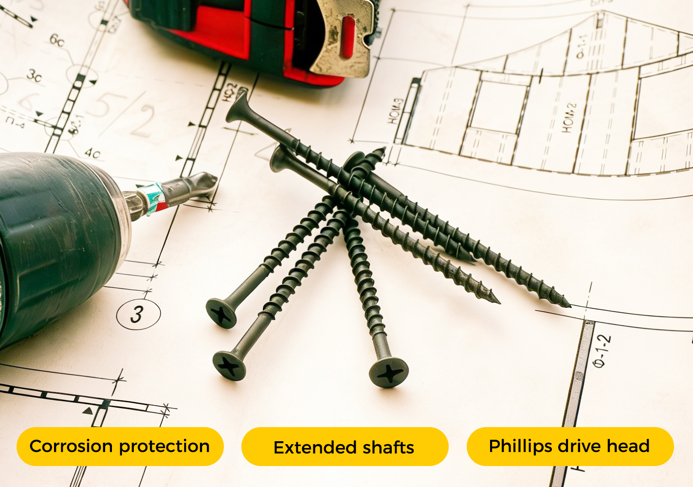 long plasterboard screws