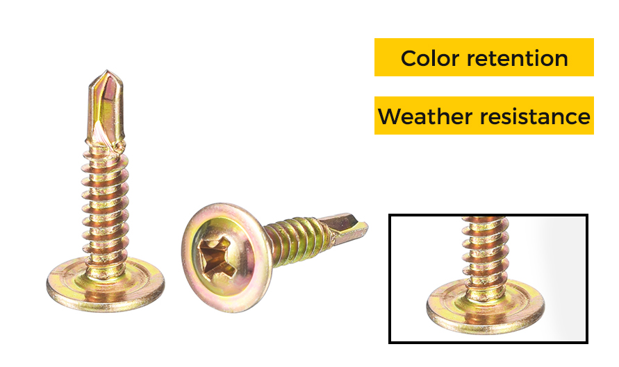yellow zinc self drilling truss head screws1