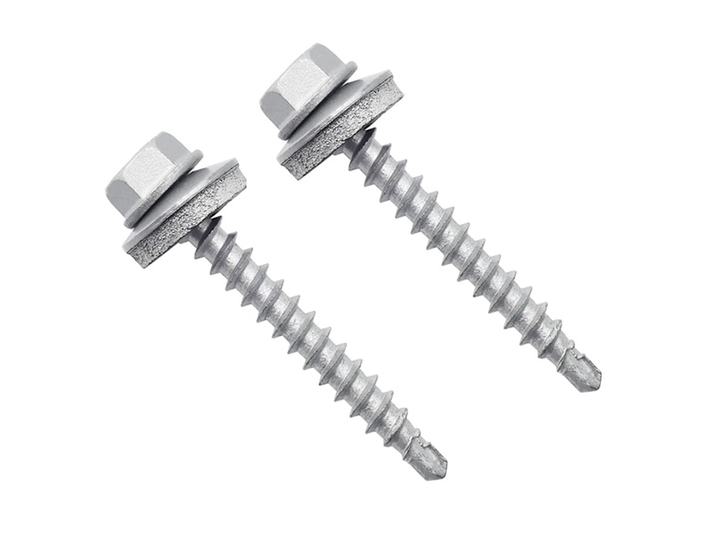 Hex Head TEK Screws with Gray EPDM Bonded Washer