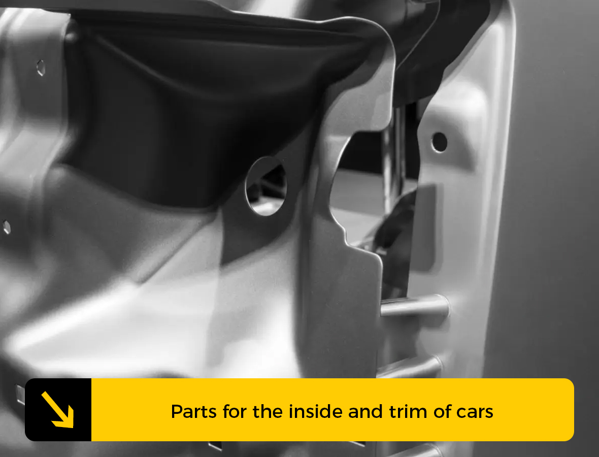 Parts for the inside and trim of cars