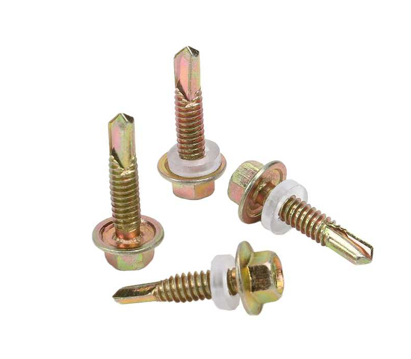 yellow zinc hex head self tapping screw