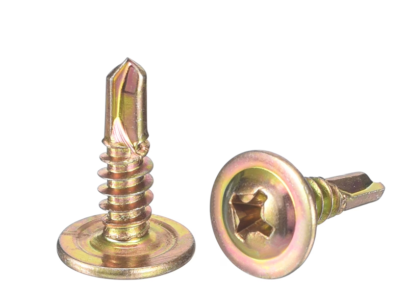 Yellow zinc wafer head self drilling screw