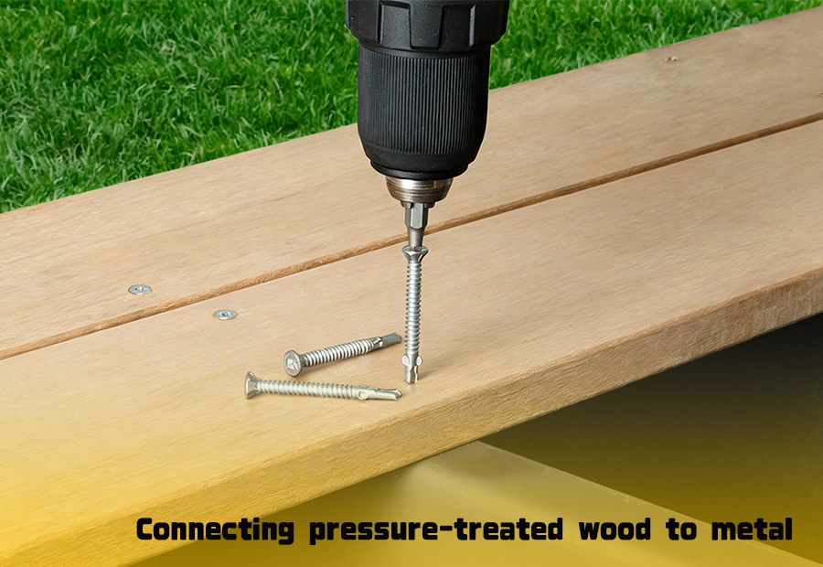 Connecting pressure-treated wood to metal