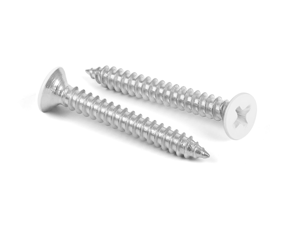 White Flat Head Wood Screws