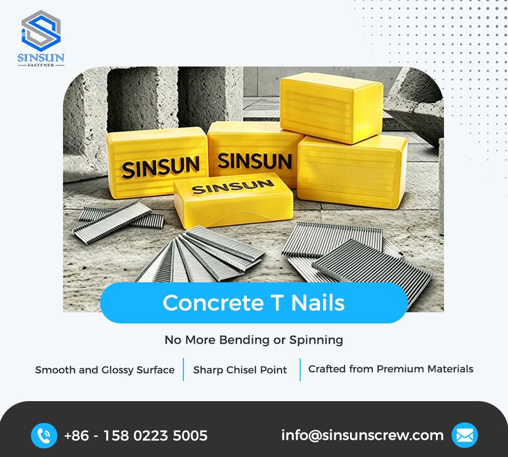Sinsun Concrete T Nails: Tiada Lagi Membengkok atau Berputar dalam Alat Bergerak Serbuk