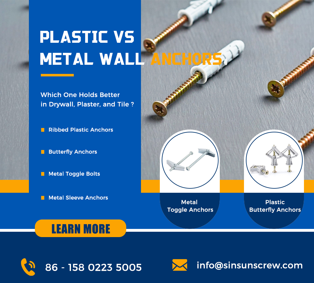 Plastic vs Metal Wall Anchors – Which One Holds Better in Drywall, Plaster, and Tile